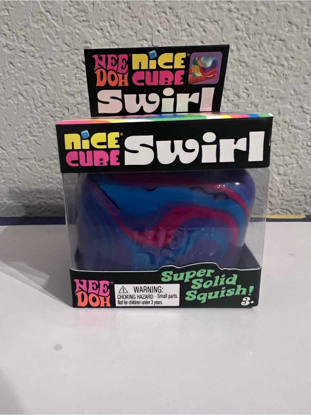 Authentic Rare NeeDoh Nice Cube Swirl in Purple 💜Blue💙 & Pink🩷